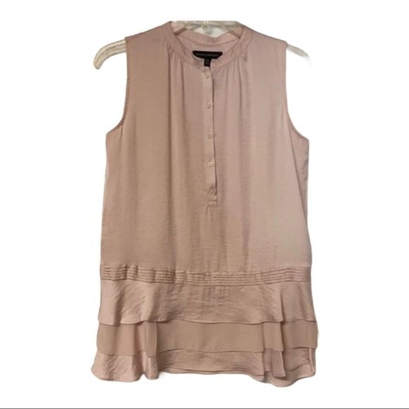 BANANA REPUBLIC, Women’s Top,XS,Peplum,‎ Light Peach, Sleeveless, Button Front - Picture 1 of 8